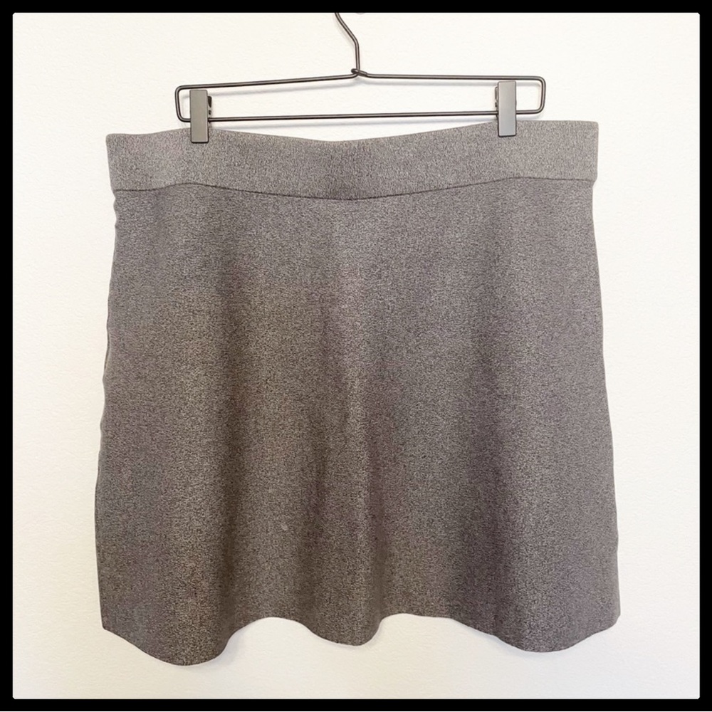 Loft Gray Fit N Flare A-Line Skirt Sz XL NWOT